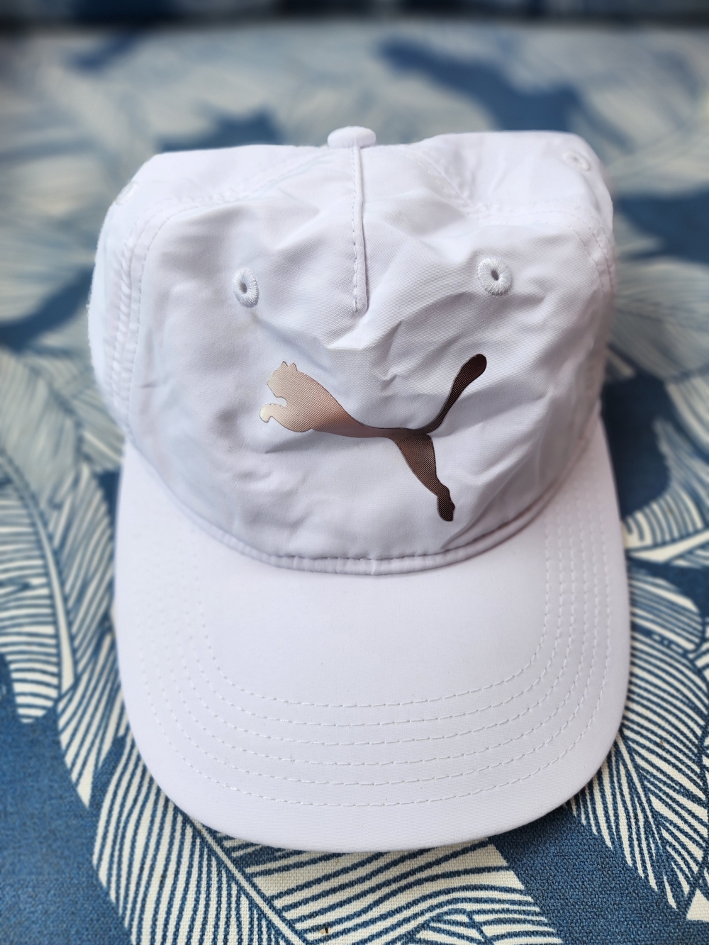 Puma White Baseball Cap with Metallic Logo